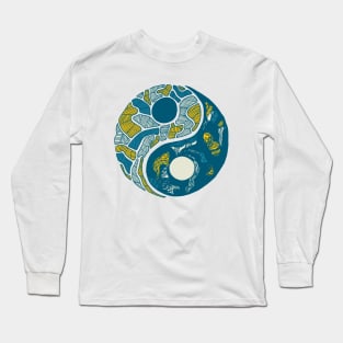Retro Wave Abstract Yin Yang Long Sleeve T-Shirt